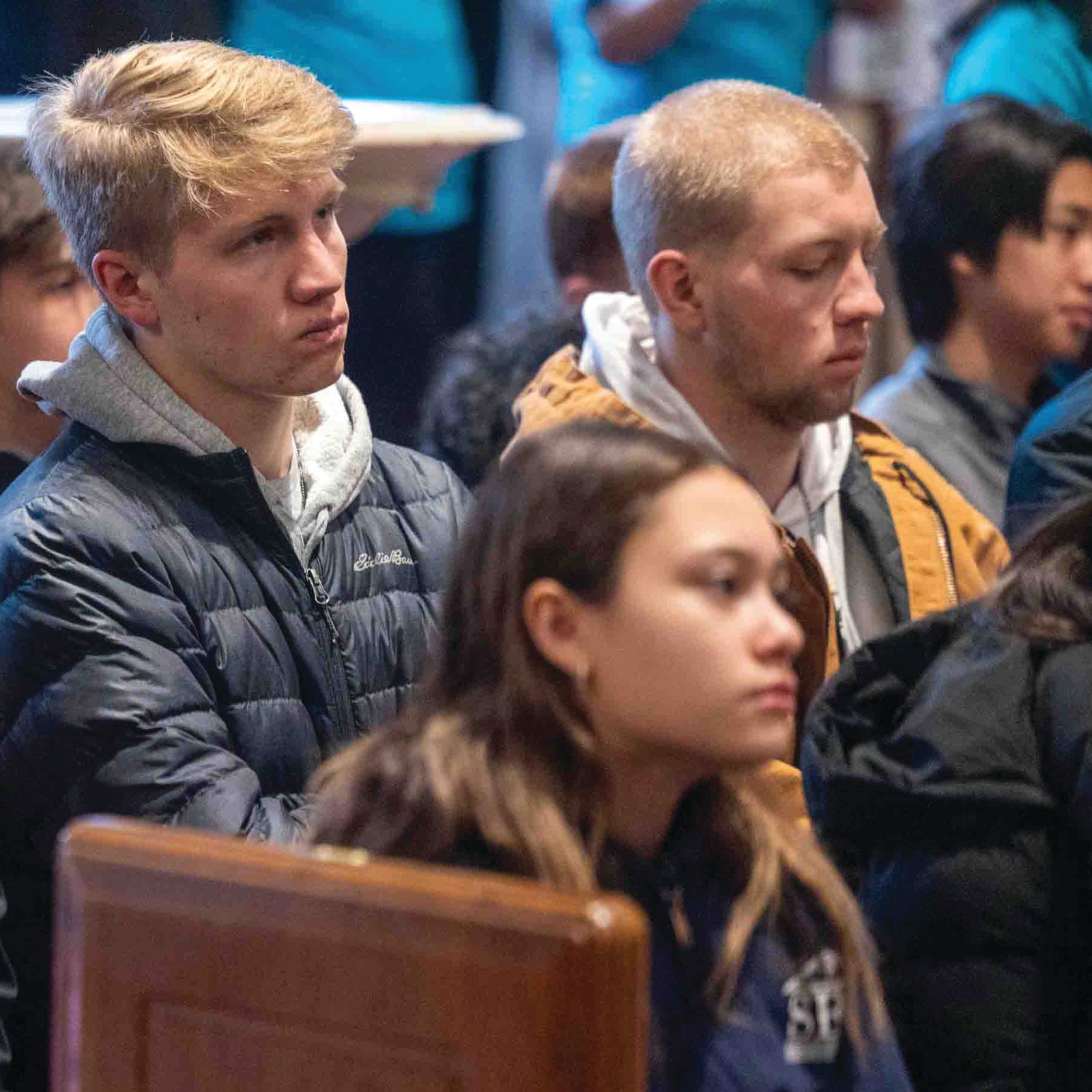 Young people participate in the annual Youth Mass for Life Jan. 23 at the Cathedral of St. Matthew the Apostle in Washington. The Mass was held prior to the annual national March for Life. (Catholic Standard photo by Mihoko Owada)