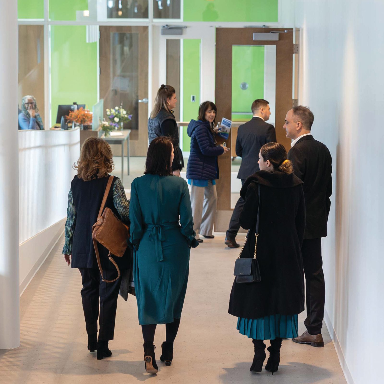 After the Feb. 11 blessing and dedication of the new Conway Education Center in northeast Washington, D.C., visitors were able to tour the new facility that serves children and young adults with developmental differences and houses a child development center. (Catholic Standard photo by Mihoko Owada)