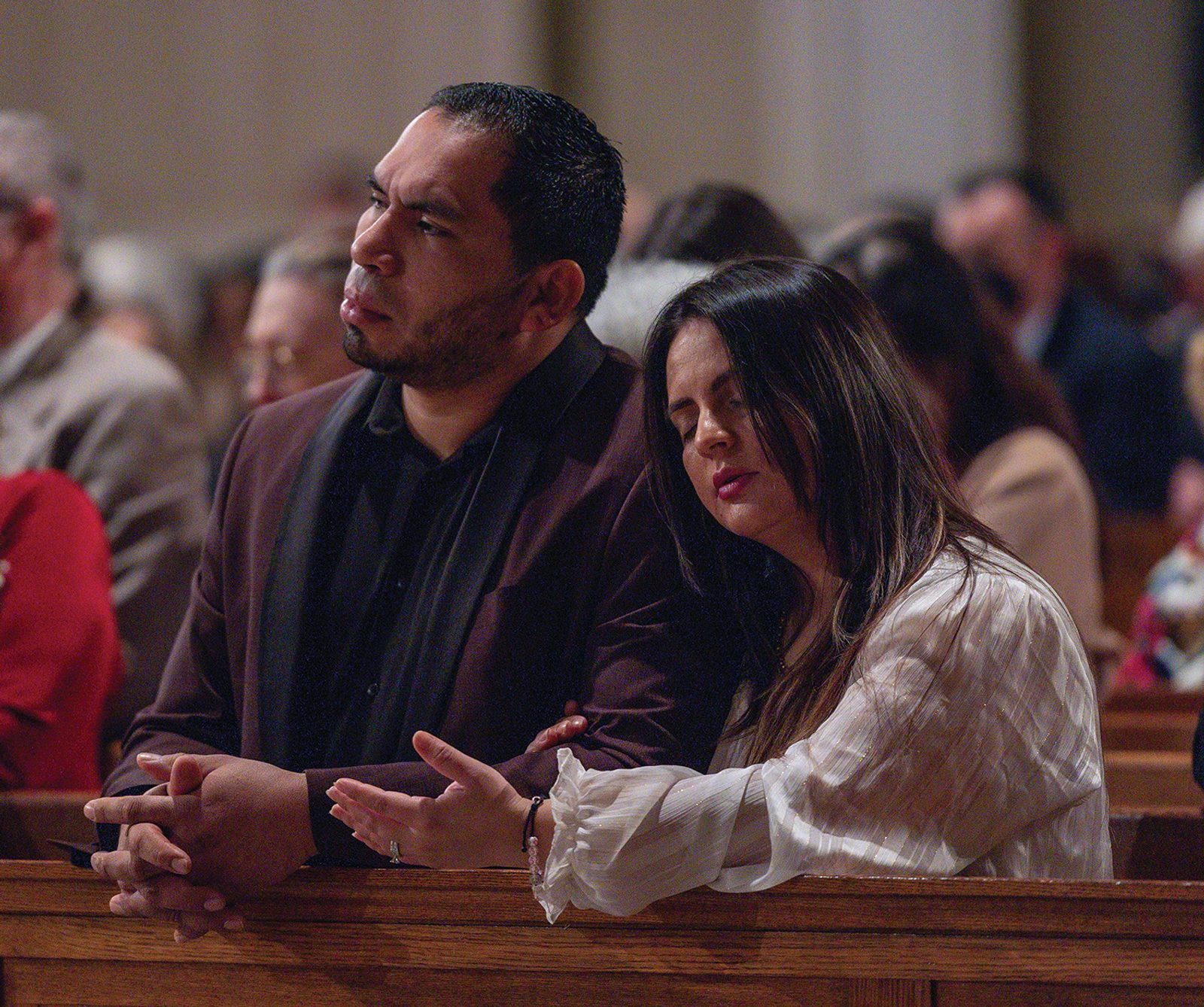 Couples participate in the Annual Wedding Anniversary Mass to Celebrate the Vocation of Marriage on Feb. 10, 2024 at the Basilica of the National Shrine of the Immaculate Conception. The annual Mass is sponsored by The Roman Catholic Archdiocese of Washington. (Catholic Standard photos by Mihoko Owada)