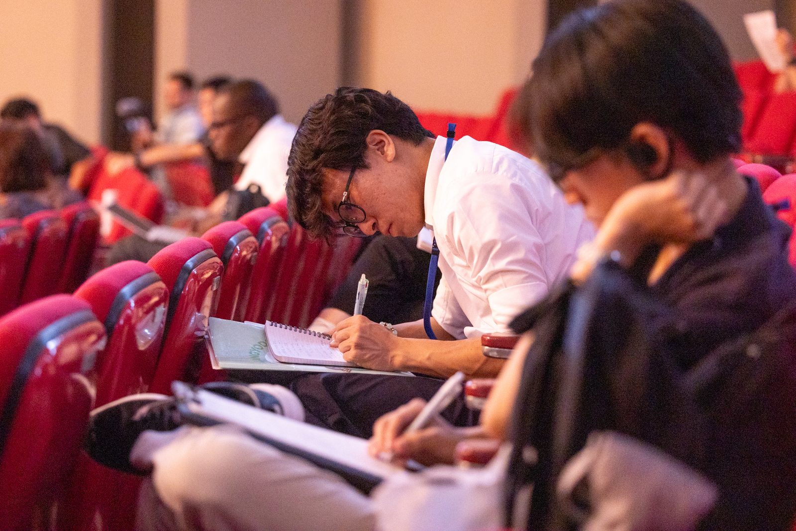 Participants of the Pilgrimage of Peace coinciding with the 80th anniversary of the atomic bombs that were dropped by the United States on Hiroshima and Nagasaki, Japan, attend an academic symposium on Aug. 6, 2025 at Elisabeth University of Music in Hiroshima. (Catholic Standard photo by Mihoko Owada)