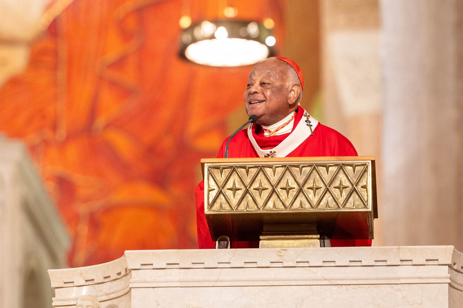 Cardinal Wilton Gregory gives his homily during the Opening of Schools Mass for The Roman Catholic Archdiocese of Washington on Aug. 26 at the Basilica of the National Shrine of the Immaculate Conception. (Catholic Standard photo by Mihoko Owada)