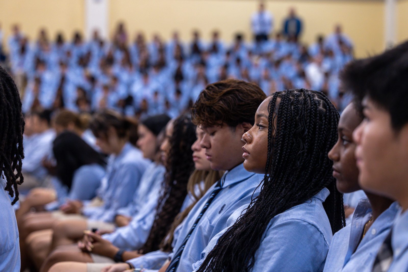 Students attend the opening school year Mass at Our Lady of Good Counsel High School in Olney, Maryland, on Aug. 29, 2024. (Catholic Standard photo by Mihoko Owada)