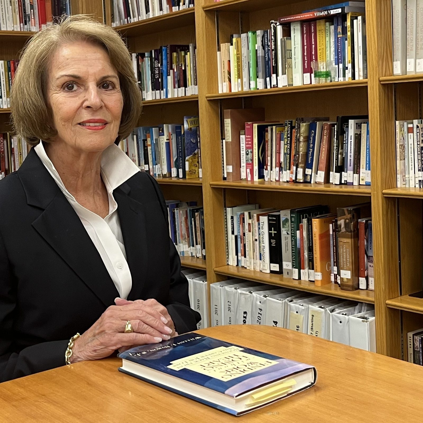 The facilitator of the job loss support group at Holy Trinity Parish in Washington, D.C., Dr. Marie J. Raber, the former dean and director of the Master of Social Work Program at the National Catholic School of Social Service at The Catholic University of America, is shown in a 2025 photo. The job loss support group at Holy Trinity Parish in Washington’s Georgetown neighborhood was started in the wake of the mass firings and layoffs of federal government workers. Articles by Catholic Standard editor Mark Zimmermann received a second place 2026 Catholic Media Award for best reporting on social justice issues – dignity and rights of workers during the Catholic Media Association’s annual conference held between June 16-19 in Atlantic City, New Jersey. Catholic Standard photo by Mark Zimmermann)