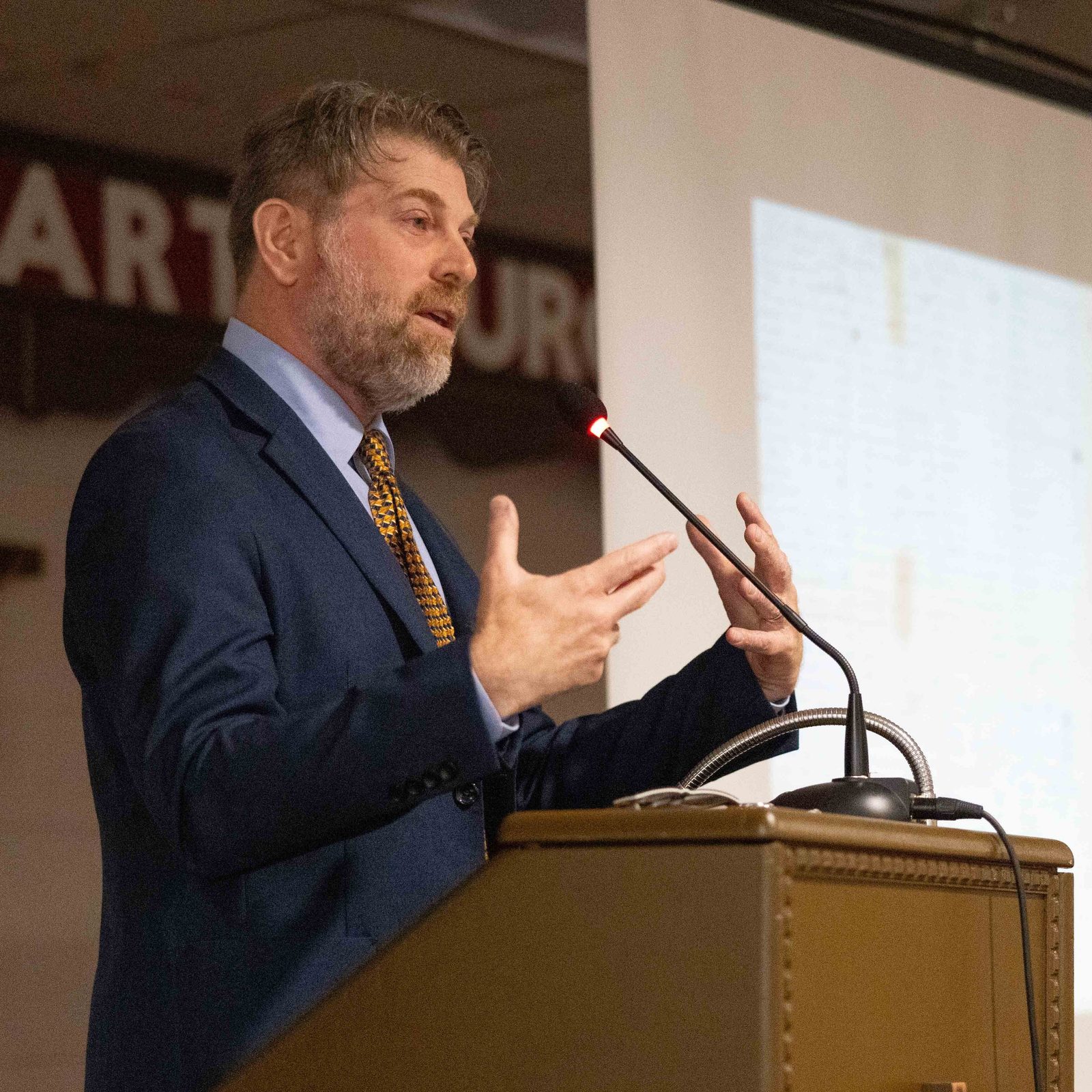 Adam Rothman – a professor in the History Department at Georgetown University and director of the university's Center for the Study of Slavery and Its Legacies – speaks at the Juneteenth Family Day, titled “Lifting Legacy, Revealing Truth,” on June 19, 2026 in a morning session held in the parish hall of Sacred Heart Church in Bowie, Maryland. That afternoon, four storyboards were unveiled near the Sacred Heart Chapel and cemetery to honor the legacy of enslaved persons who lived, worked and died on the White Marsh plantation operated by the Jesuits in that area before Emancipation. (Catholic Standard photo by Andrew Biraj)