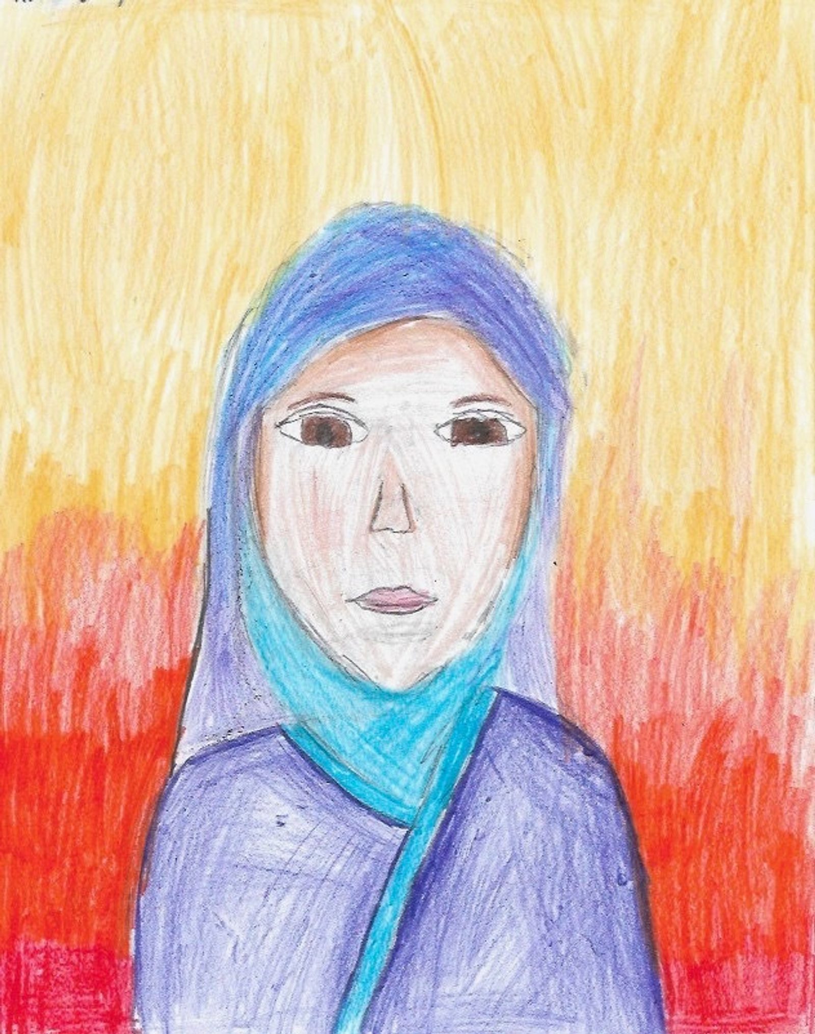 “The thing that I admire about Mary is her complete trust in God. When she and Joseph had to flee to Egypt, she trusted in God to protect her and her son. She had faith in God when she said yes to having the Son of God. It makes me realize, how can I not have faith in God when Mary, even when she was given no proof, still trusted God?” – Artwork and writing by Andres Strother, seventh grade, St. Bartholomew School, Bethesda