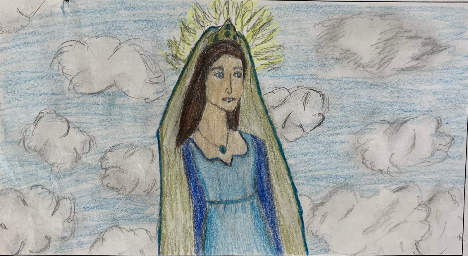 “Something I admire about Mary is that she trusted and followed God no matter what. Even though it was hard she still did it, not caring what other people thought of her. When life gets hard, we need to be like Mary and trust God. She was willing to give her son to us so we could be free. That is why Mary is the patron saint of blood donors, nuns, mothers and virgins.” – Adalene Jones, sixth grade, Little Flower School, Great Mills