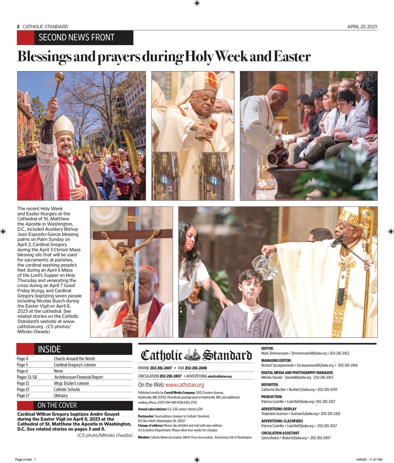 This series of photos from Holy Week and Easter 2023 received an honorable mention award for best news photo story in the 2024 Catholic Media Awards competition of the Catholic Media Association. (Catholic Standard photos by Mihoko Owada)