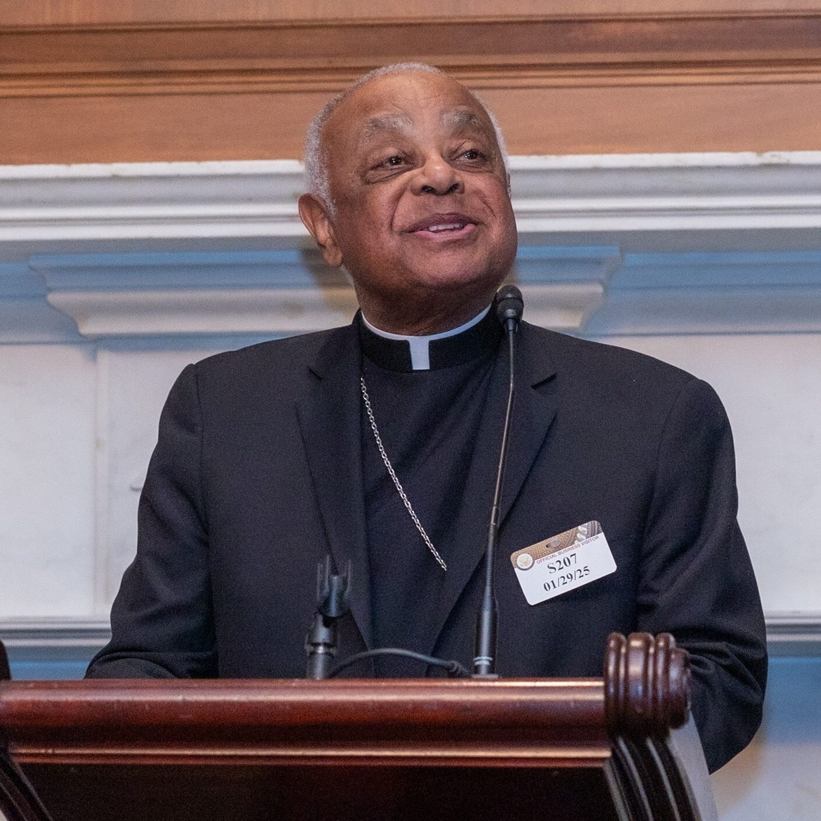 Cardinal Wilton Gregory, the apostolic administrator of The Roman Catholic Archdiocese of Washington, speaks at a 20th anniversary reception for the D.C. Opportunity Scholarship Program on Jan. 29, 2025 at the U.S. Capitol in the Mike Mansfield Room. (Catholic Standard photo by Mihoko Owada)