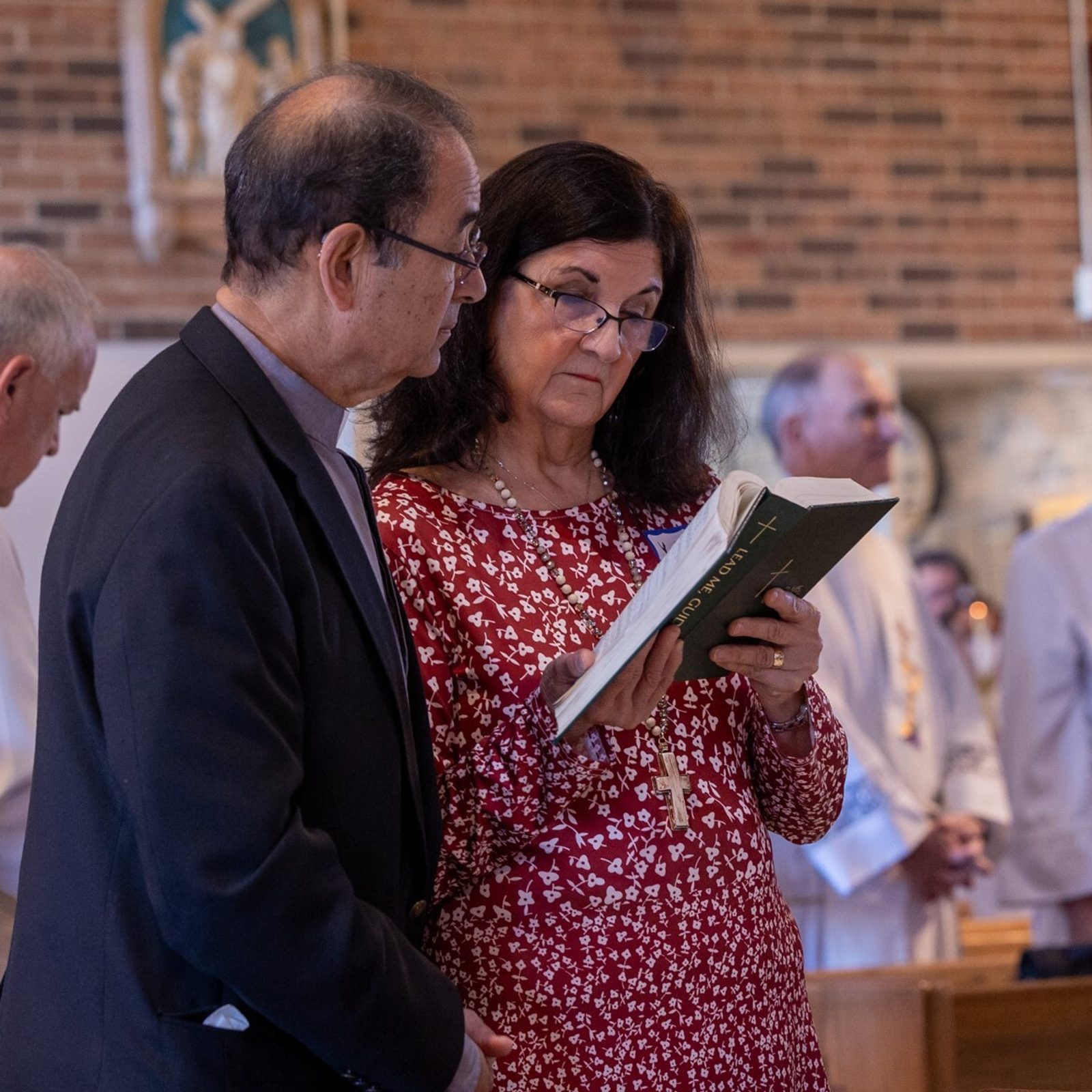 Deacon Carlo Caraballo and his wife Yolanda Caraballo from St. John Neumann, Gaithersburg, attend a Mass during The Roman Catholic Archdiocese of Washington’s Annual Convocation for Permanent Deacons and Wives held at St. Joseph Church in Largo, Maryland, on Nov. 9, 2024. (Catholic Standard photo by Mihoko Owada)