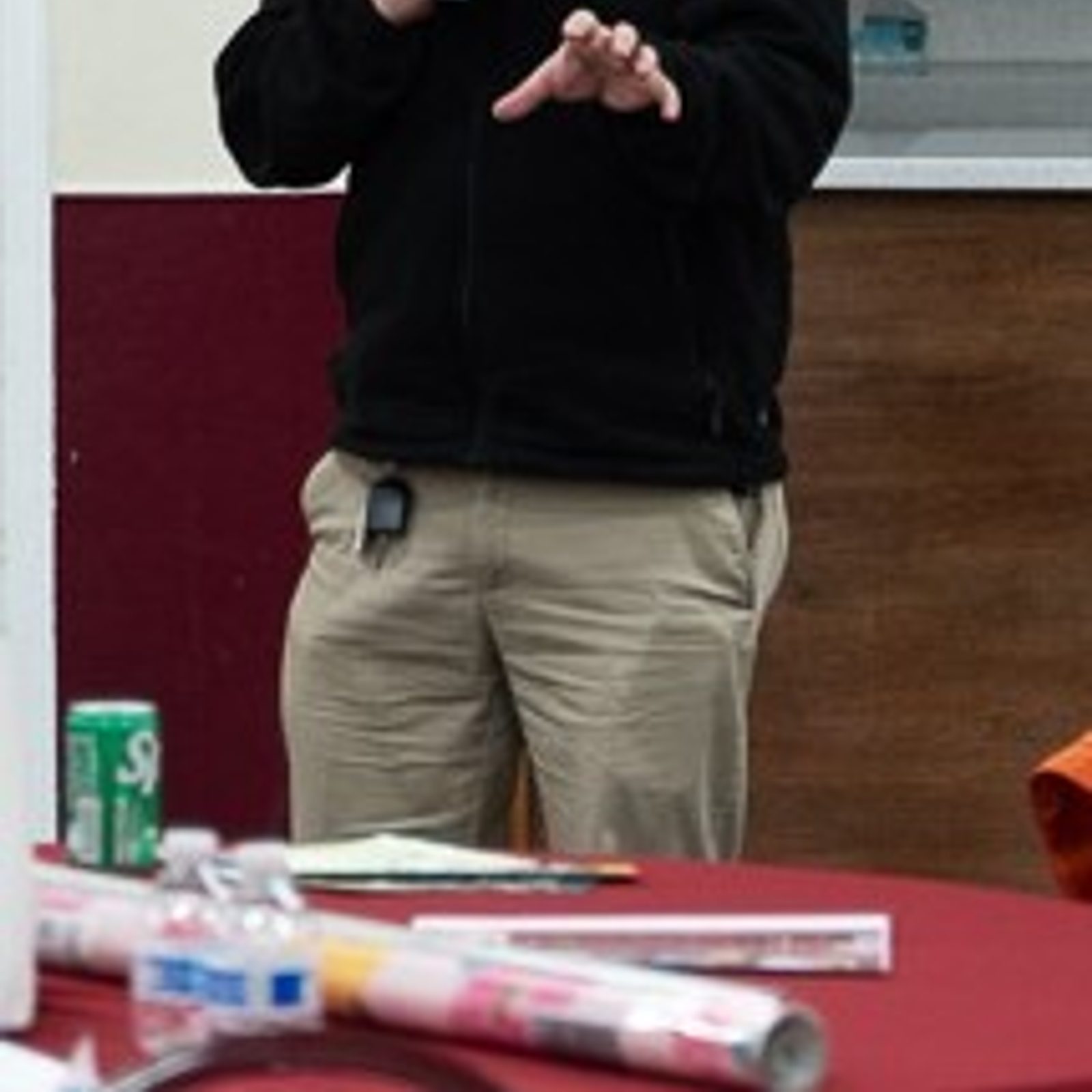 Felipe Urquilla, human trafficking division manager for the Prince George’s County Office of Human Rights, outlines local resources during a presentation on human trafficking following a Feb. 7 vigil Mass at Saint Mary’s Catholic Church in Landover Hills marking the World Day of Prayer and Awareness Against Human Trafficking. (Catholic Standard photo by Nicole Olea)
