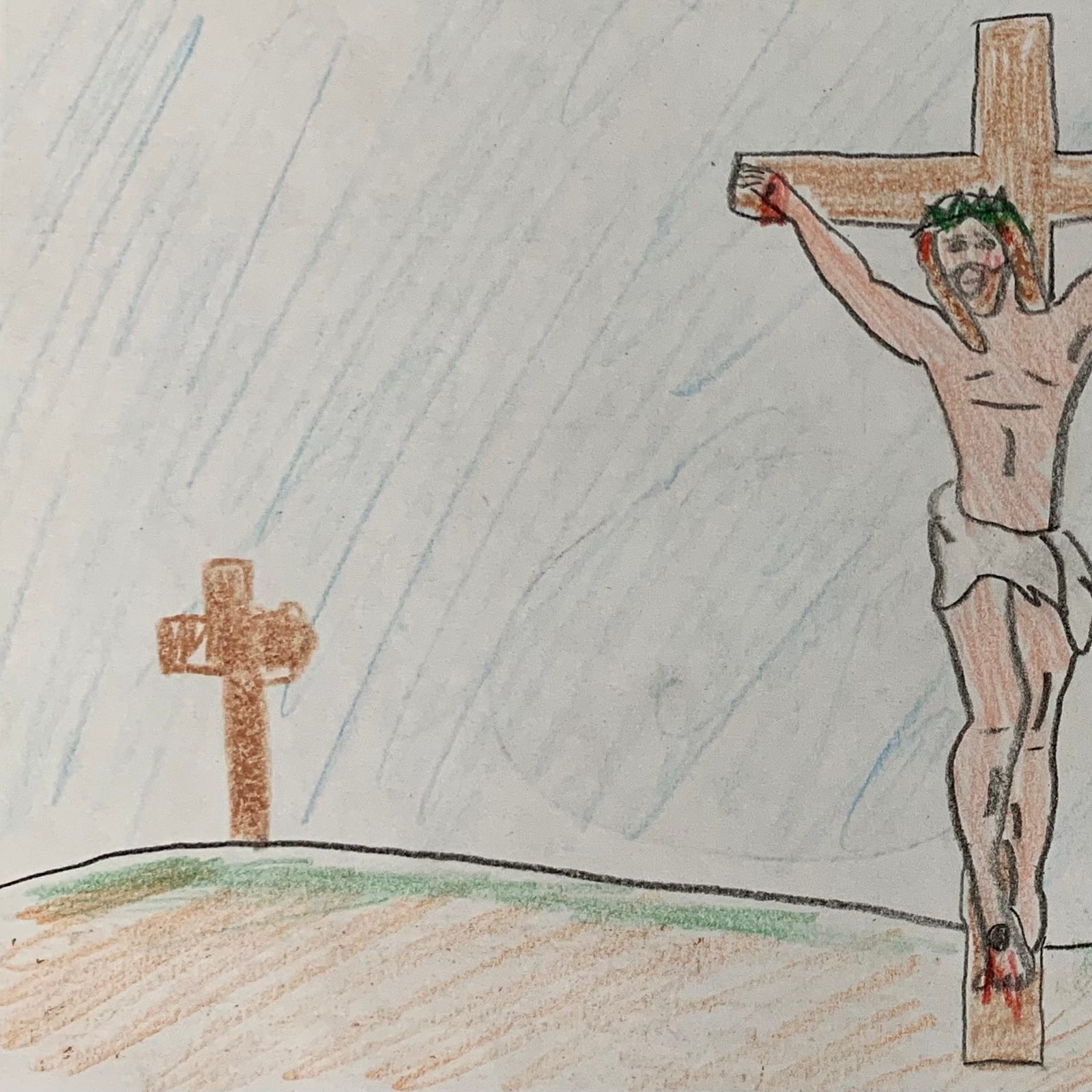 Artwork by Jonathan Primm, eighth grade, Little Flower School, Great Mills