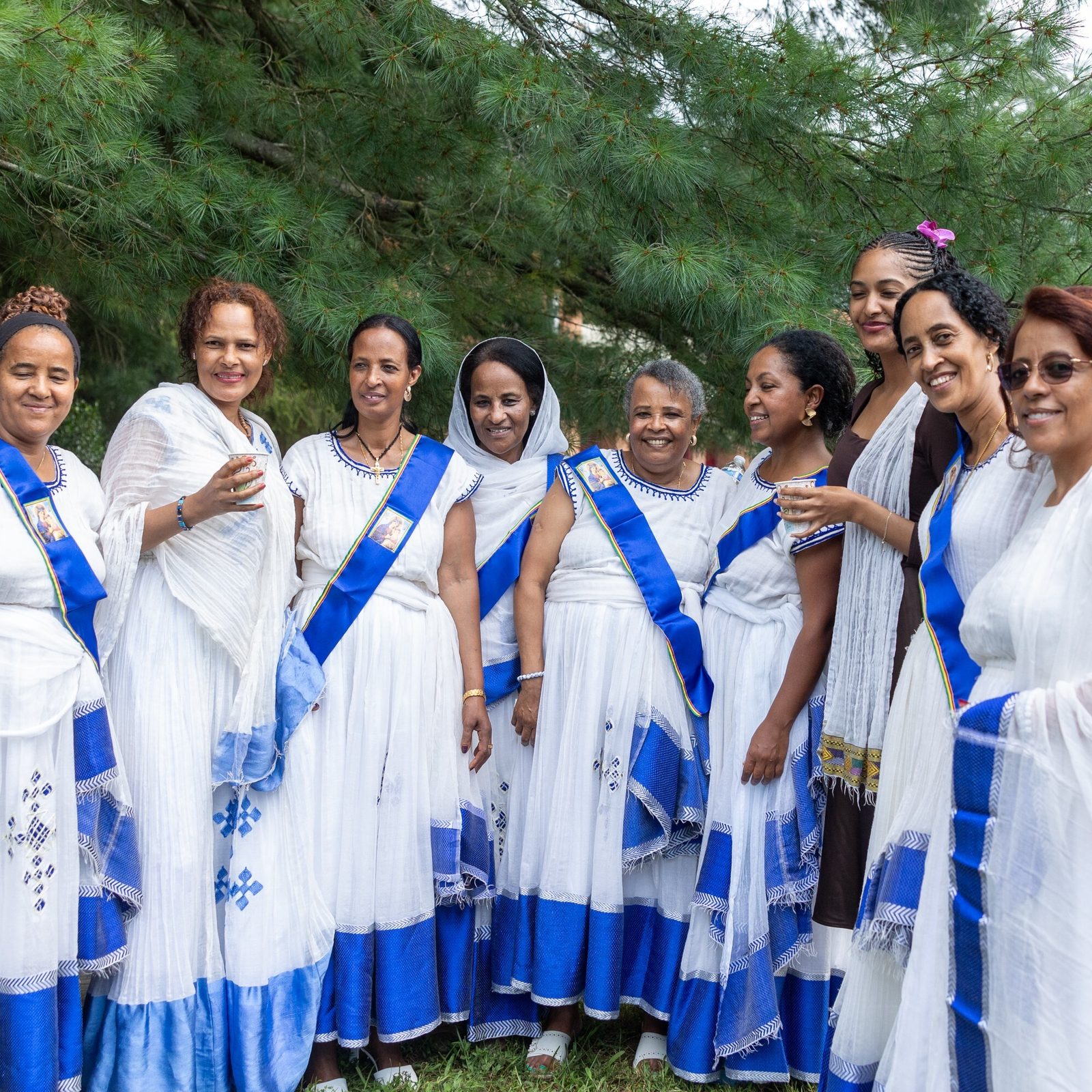Women from the Kidane-Mehret Parish for Ethiopian Catholics pose for a photo together after a Mass on Aug. 24, 2025 at Holy Spirit Church in Forestville, Maryland. The Mass marked Holy Spirit Church being the new home for that community. (Catholic Standard photo by Mihoko Owada)