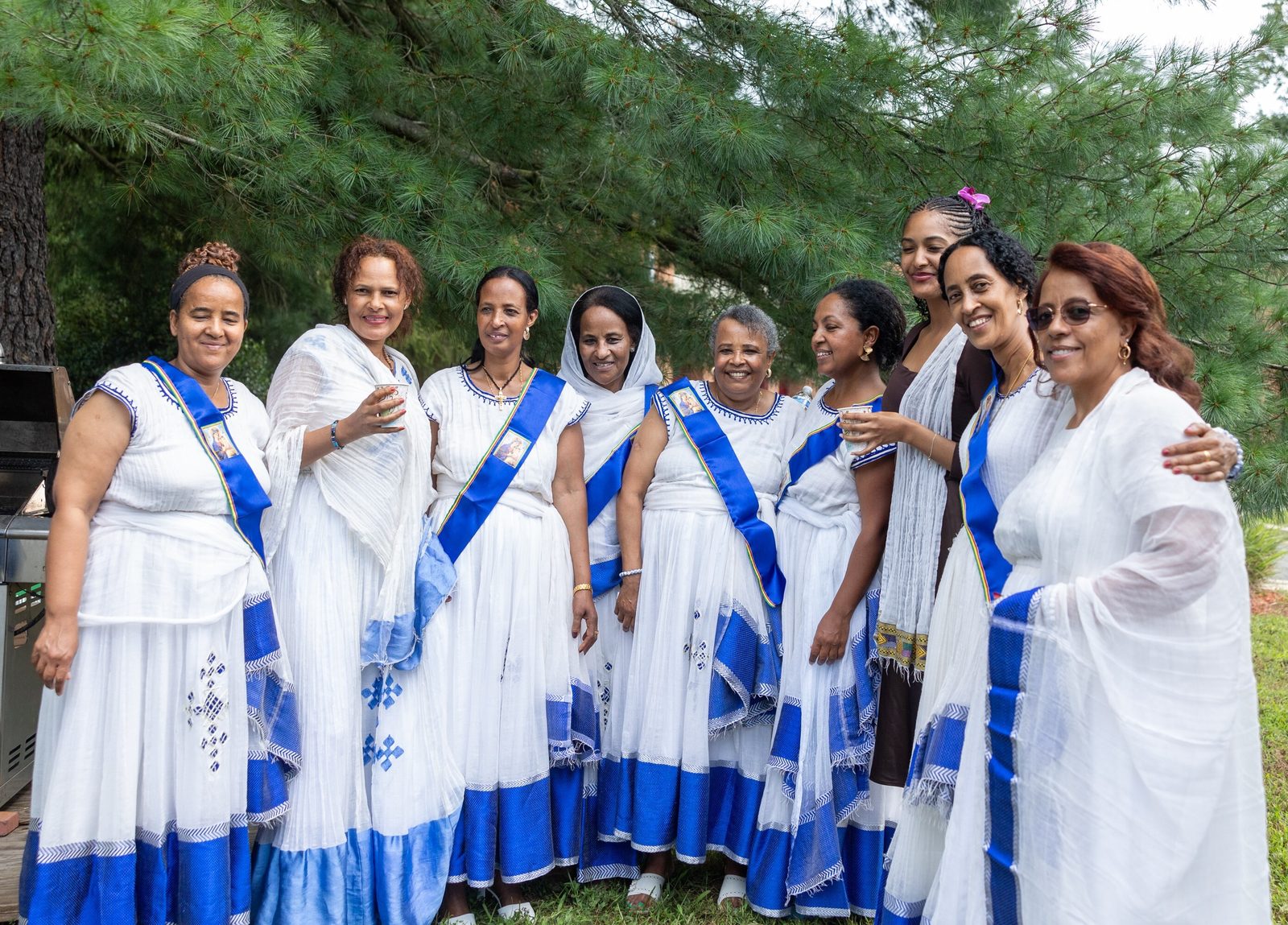 Women from the Kidane-Mehret Parish for Ethiopian Catholics pose for a photo together after a Mass on Aug. 24, 2025 at Holy Spirit Church in Forestville, Maryland. The Mass marked Holy Spirit Church being the new home for that community. (Catholic Standard photo by Mihoko Owada)