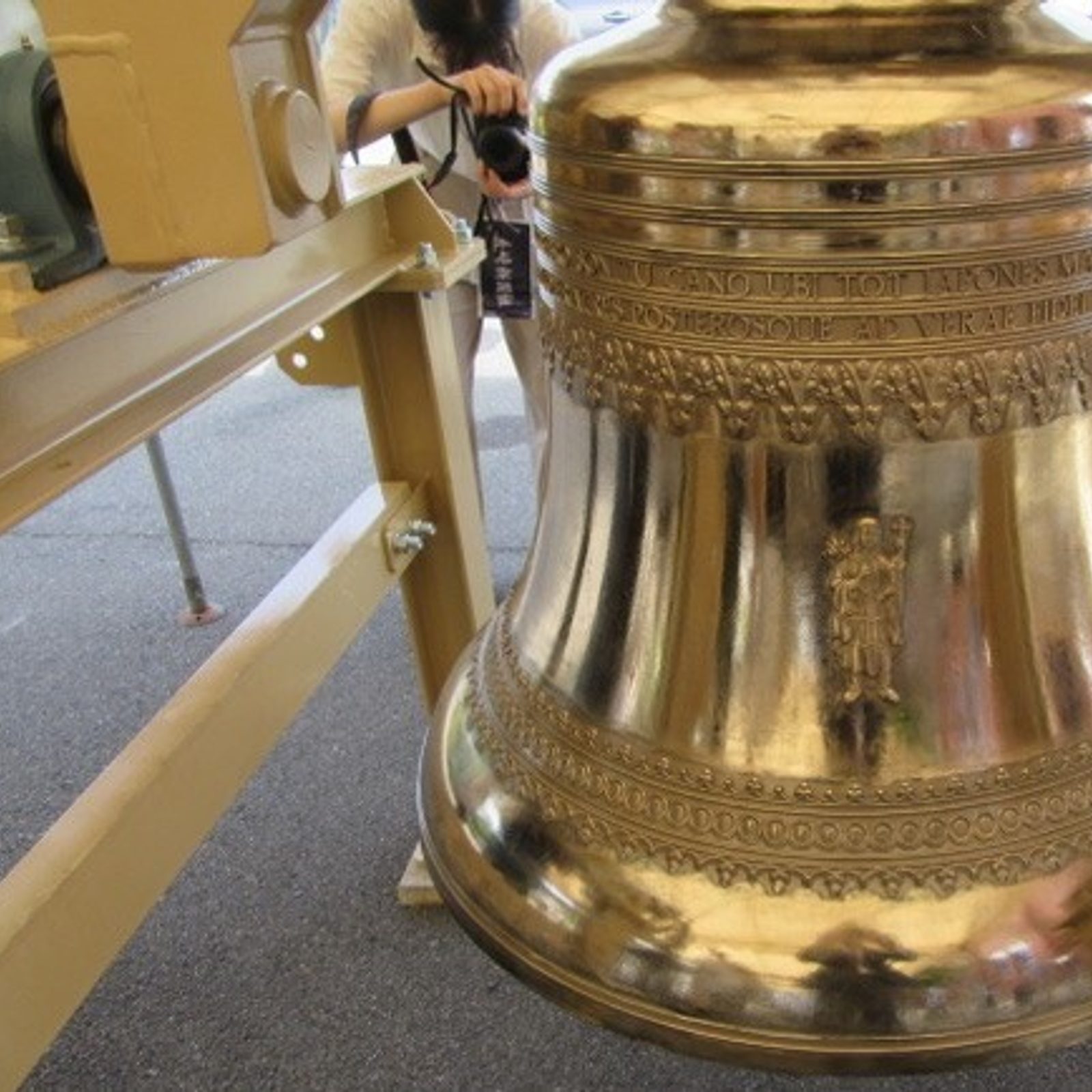 The St. Kateri Bell of Hope, a bronze bell donated by U.S. Catholics for one of the bell towers at Urakami Cathedral in Nagasaki, arrived there on May 1 and was installed that summer in time for it to ring out for peace with the original bell in the adjacent bell tower on Aug. 9, 2025, the 80th anniversary of the U.S. dropping an atomic bomb on Nagasaki. (Courtesy photo)