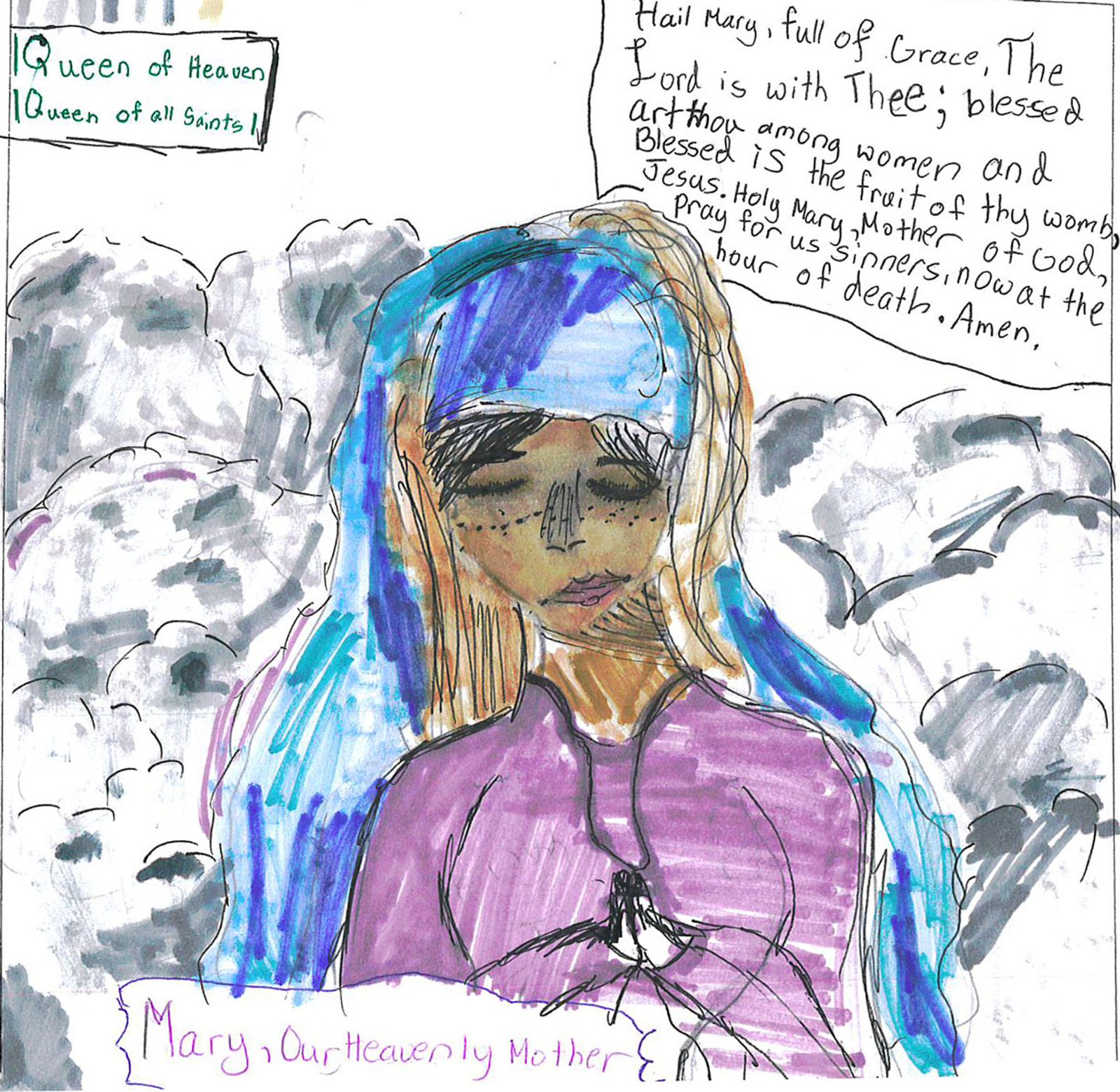 Artwork by Meshach Dippold, fourth grade, Our Lady Star of the Sea School, Solomons
