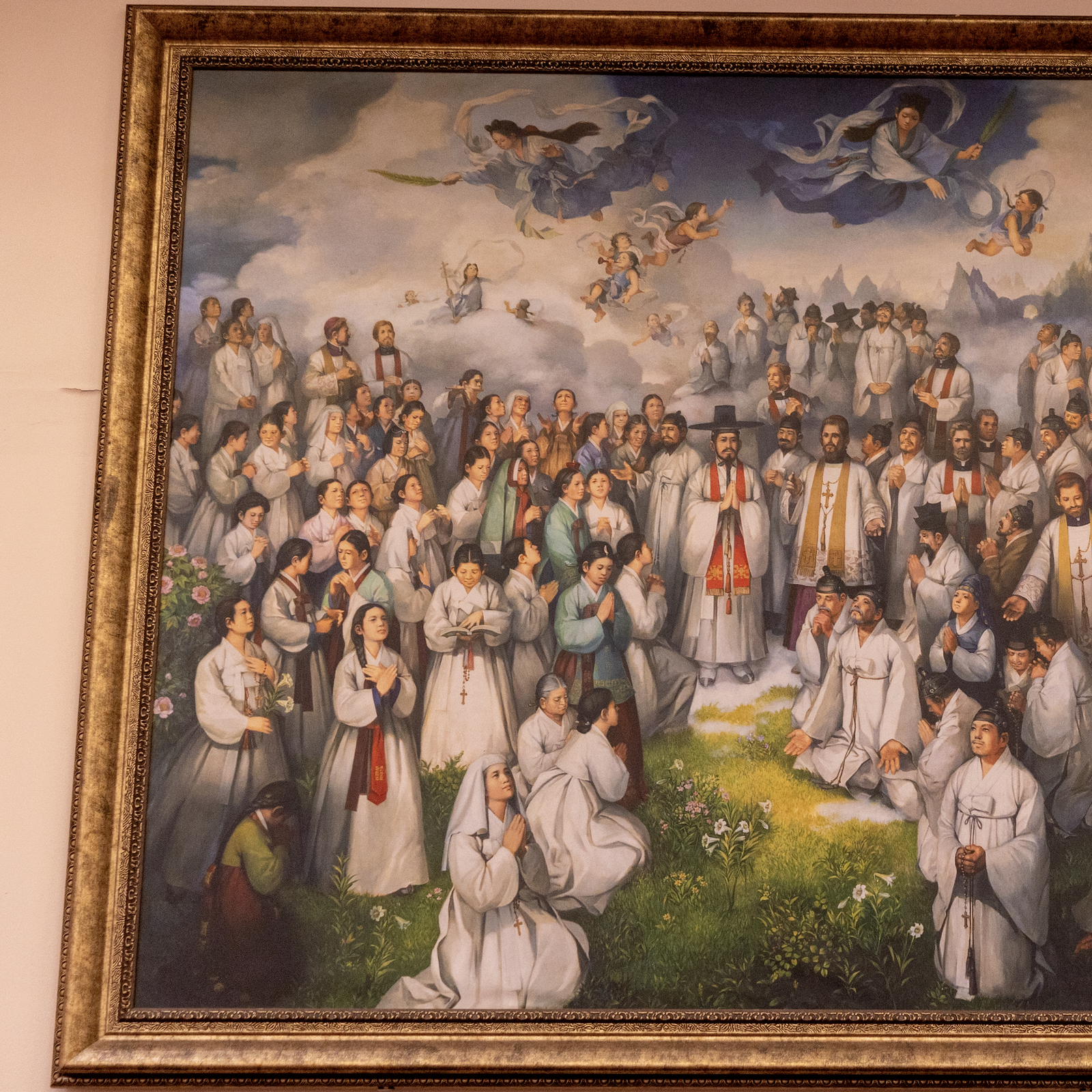 A large painting near the church’s sanctuary depicts the 103 Korean martyrs including St. Andrew Kim who were canonized by Pope St. John Paul II in 1984. (Catholic Standard photos by Mihoko Owada)