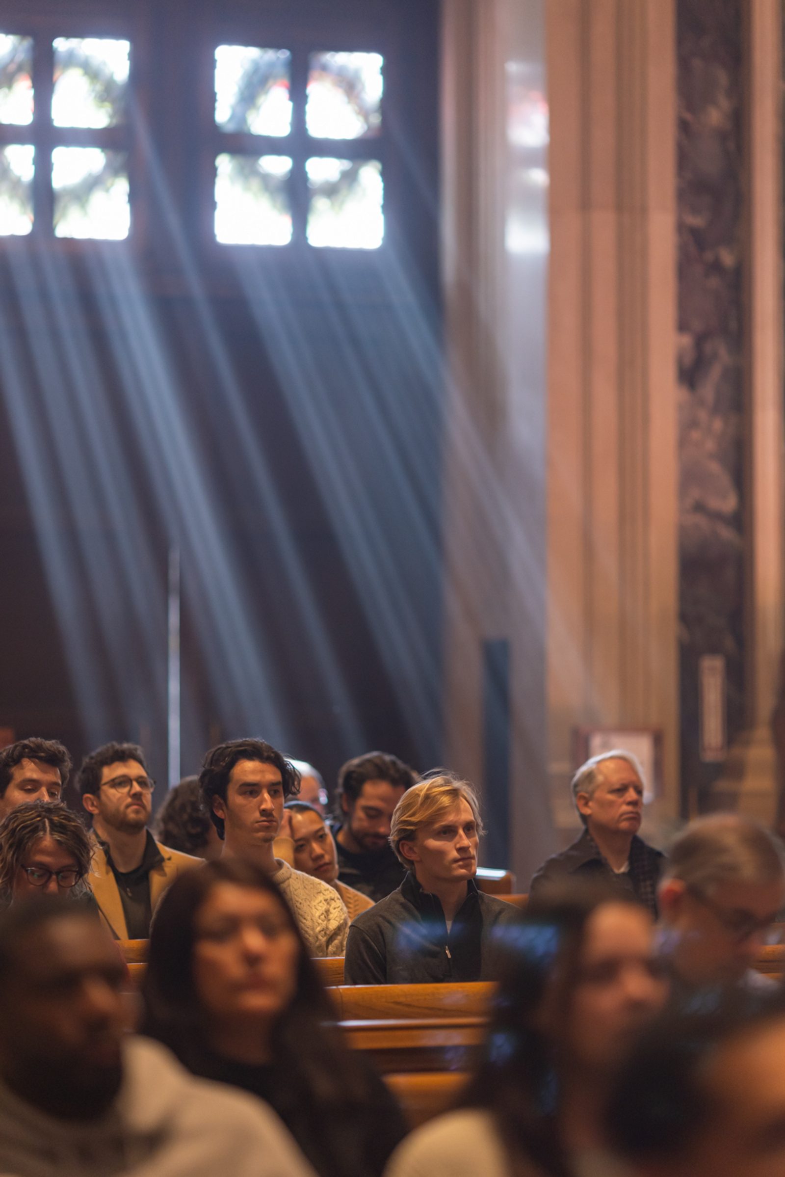 People attend a Mass for the Solemnity of the Blessed Virgin Mary, the Mother of God, and for the Opening of the Jubilee Year on Jan. 1, 2025 at the Cathedral of St. Matthew the Apostle in Washington, D.C. (Catholic Standard photo by Rachel Lincoln)