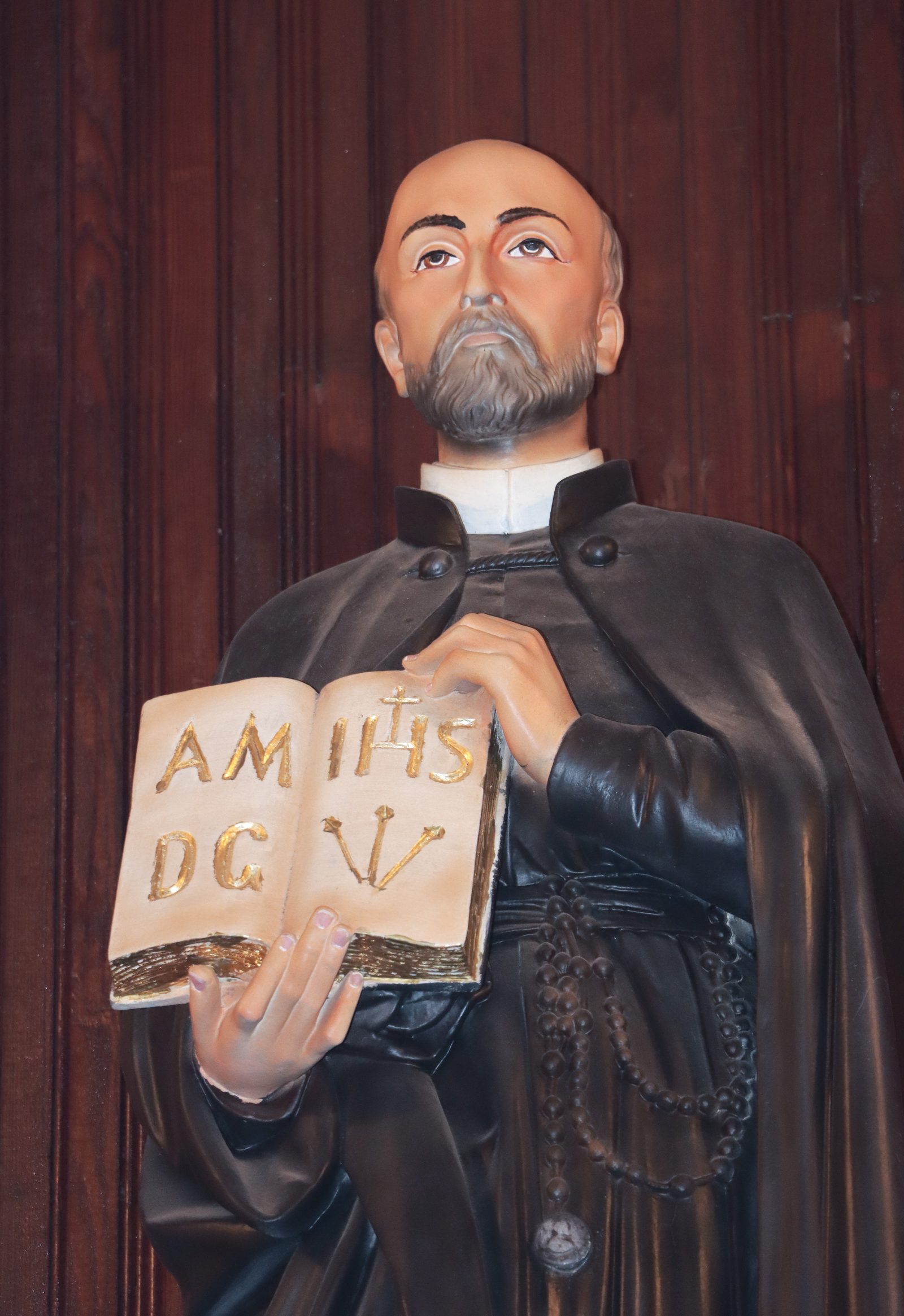 A statue of St. Ignatius Loyola, the patron saint of St. Ignatius Parish in Oxon Hill, Maryland, is on display at the church, which was founded 175 years ago in 1849. Cardinal Gregory celebrated an anniversary Mass there on July 28, which also commemorated the feast day of St. Ignatius of Loyola. (Catholic Standard photo by Javier Diaz)