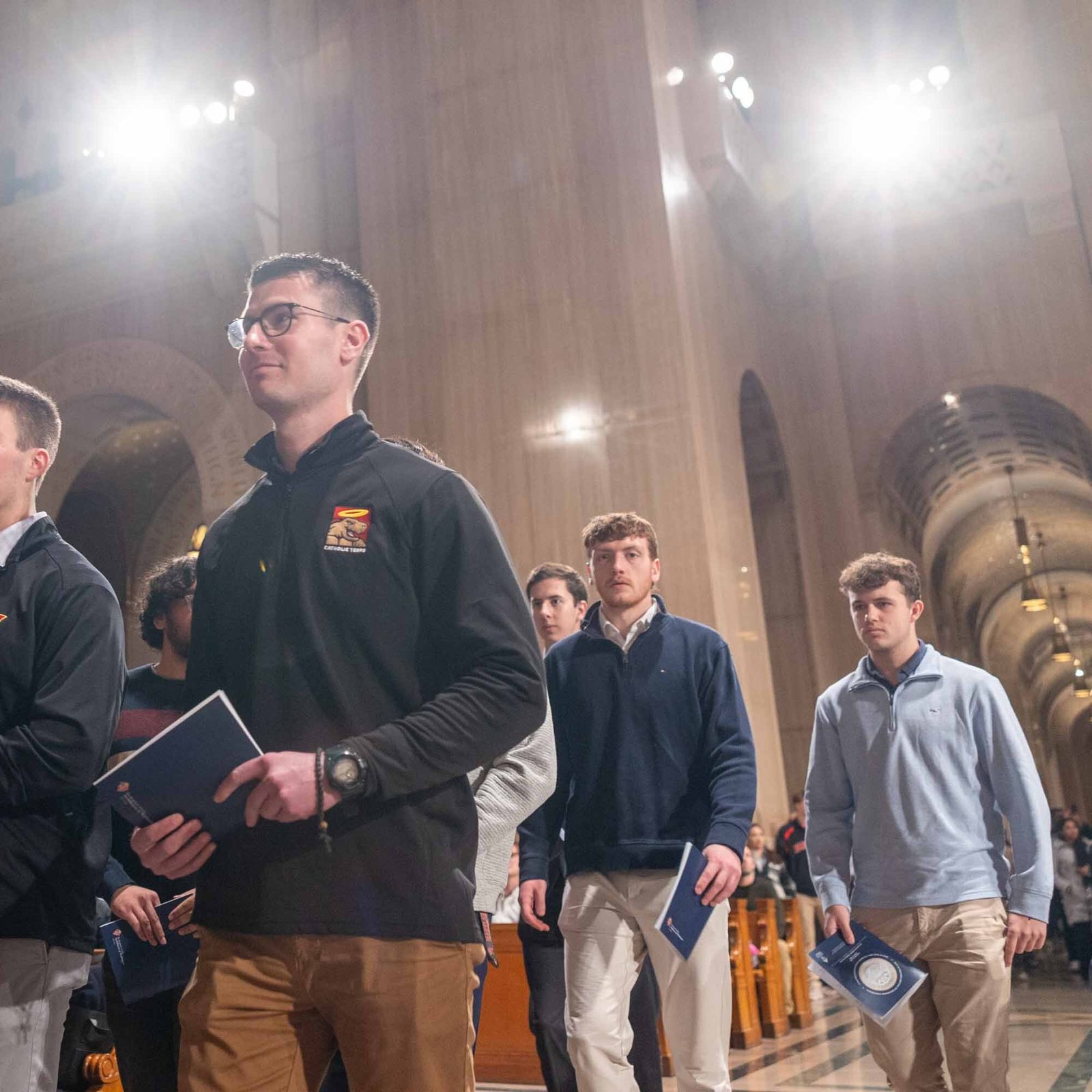 Students from the University of Maryland in College Park and their sponsors participate in the Rite of Election and Call to Continuing Conversion at the Basilica of the National Shrine of the Immaculate Conception on Feb. 22, 2026. (Catholic Standard photos by Mihoko Owada)