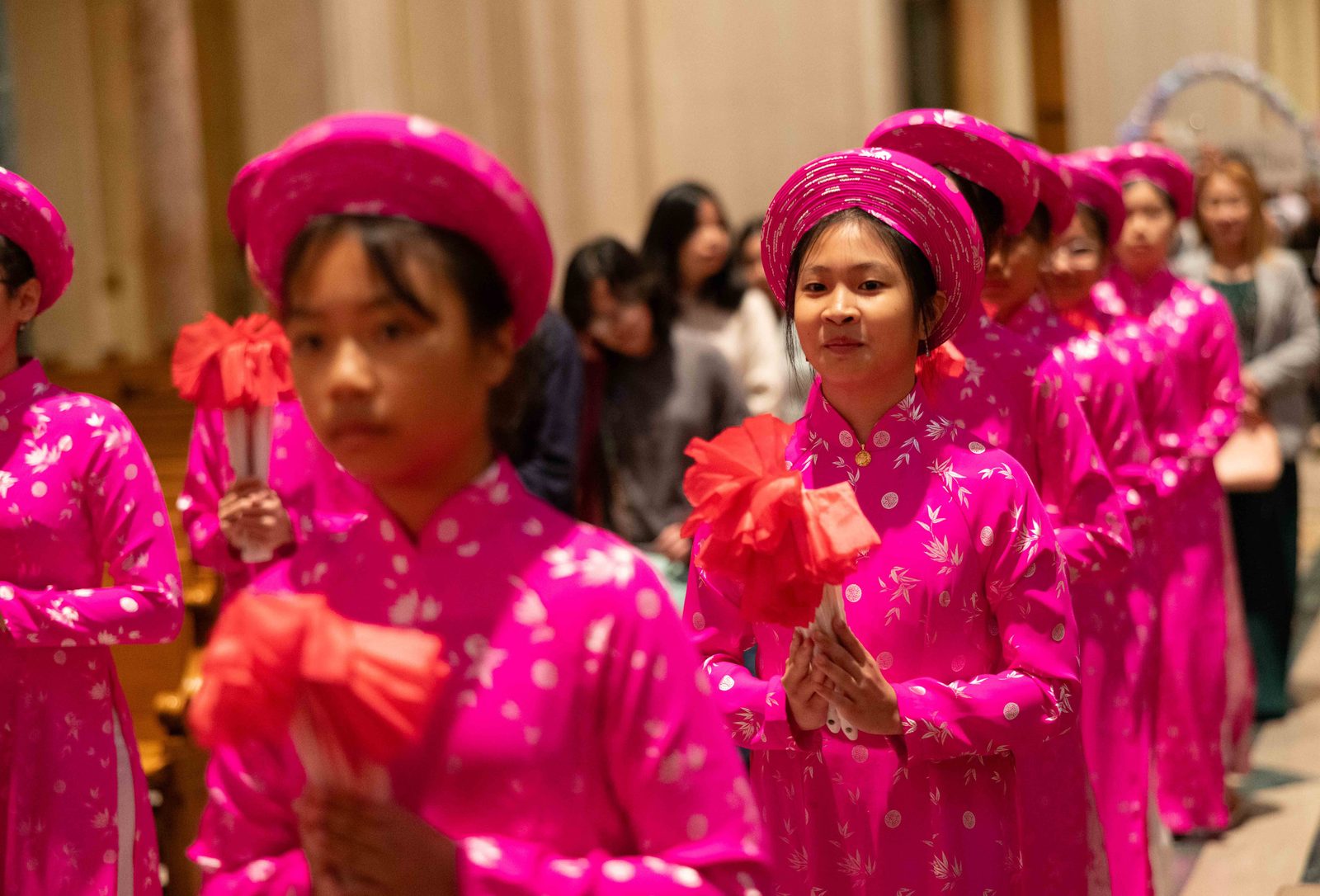 Members of Our Lady of Vietnam Parish in Silver Spring, Maryland, participate in the opening procession during the 21st annual Asian and Pacific Island Catholics Marian Pilgrimage to the Basilica of the National Shrine of the Immaculate Conception on May 4. (Photos by Andrew Biraj)