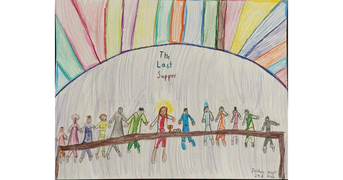 Students’ artwork of Jesus during Holy Week and Easter, and writings about what Easter means