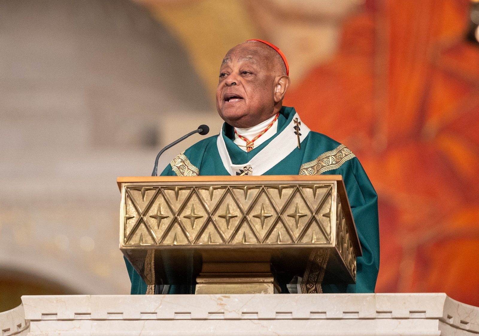Washington Cardinal Wilton Gregory gives his homily during the National Eucharistic Pilgrimage Mass on June 9, 2024 at the Basilica of the National Shrine of the Immaculate Conception. The Mass marked the closing event of the National Eucharistic Pilgrimage stop in the nation’s capital. (Catholic Standard photo by Mihoko Owada)