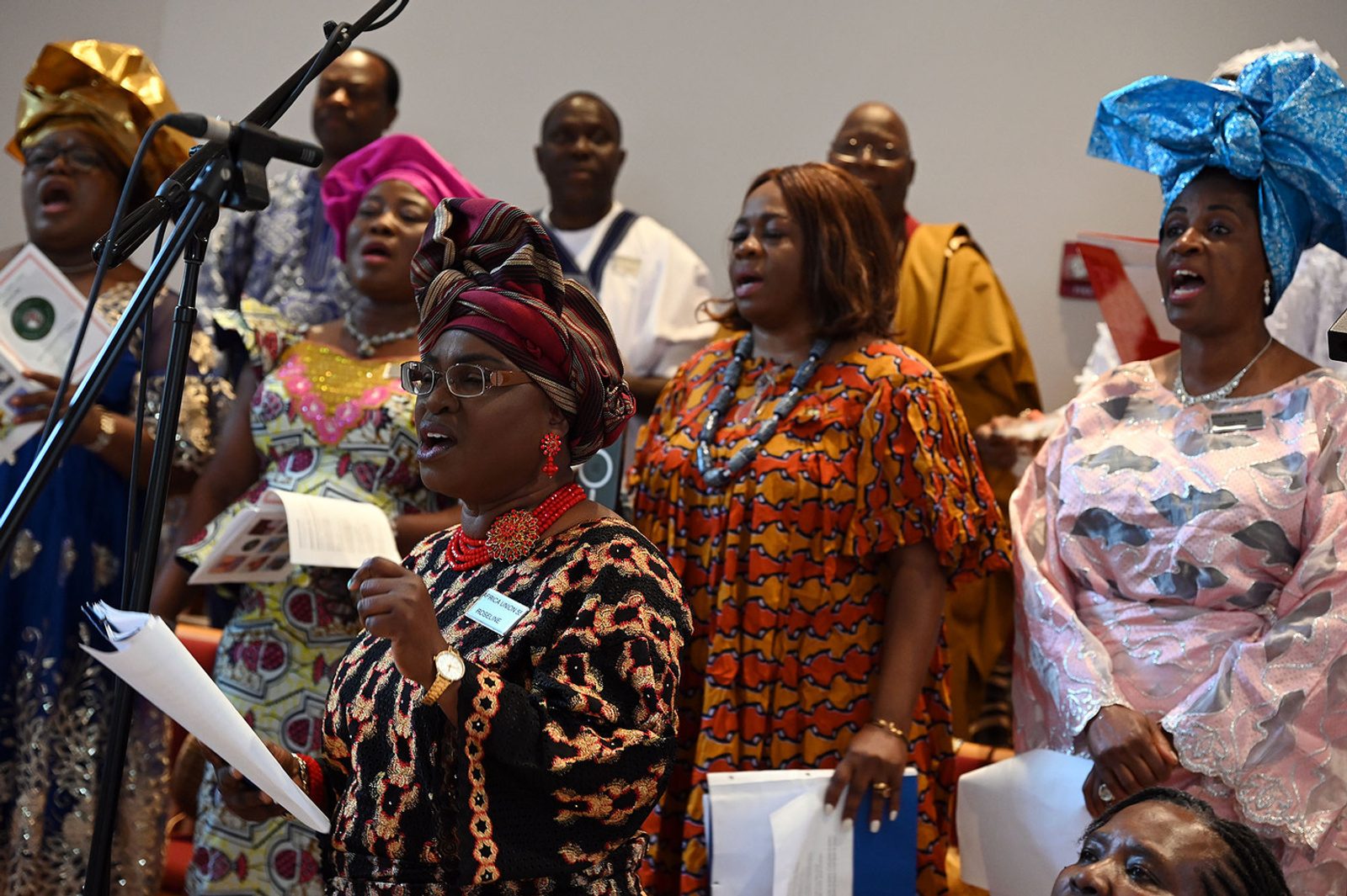 Choir members sing during the Africa Day Mass on Aug. 20 at Mother Seton Church in Germantown. (Catholic Standard photo by Leslie Kossoff)