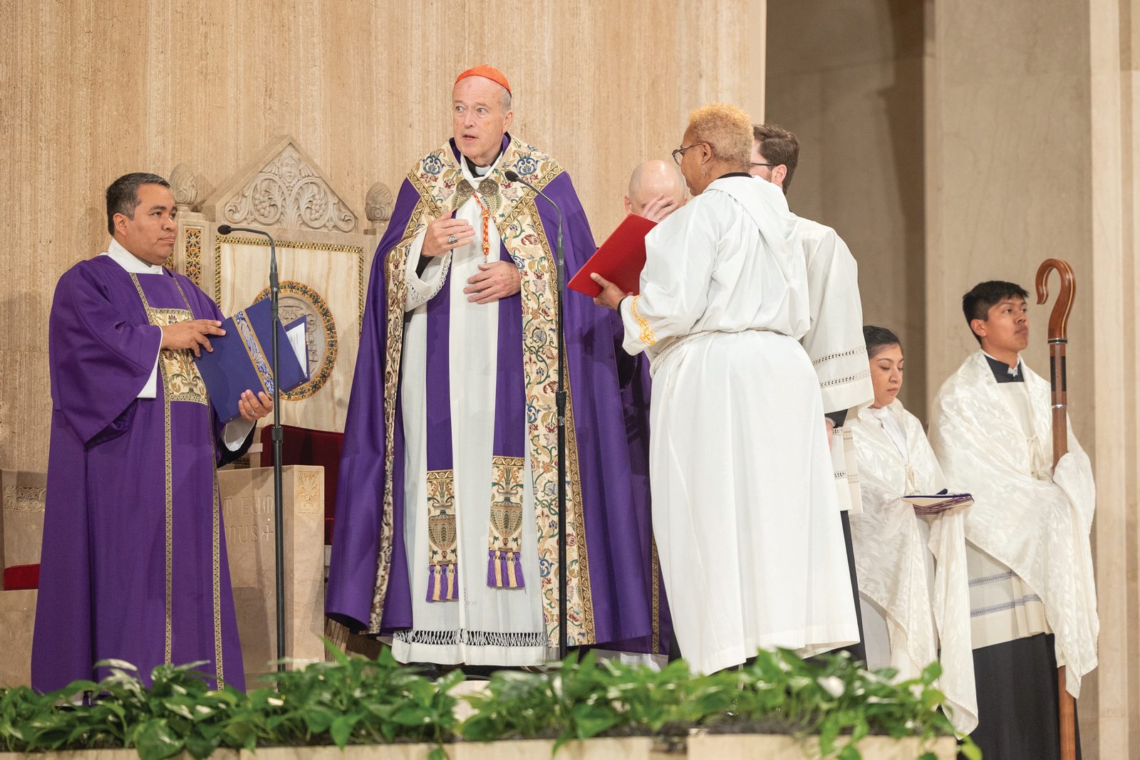 Cardinal Robert W. McElroy blesses more than 800 catechumens, candidates, godparents, sponsors, and family members of catechumens and candidates who attended the March 16, 2025 Rite of Election and Call to Continuing Conversion at the at the Basilica of the National Shrine of the Immaculate Conception. (Catholic Standard photo by Mihoko Owada)