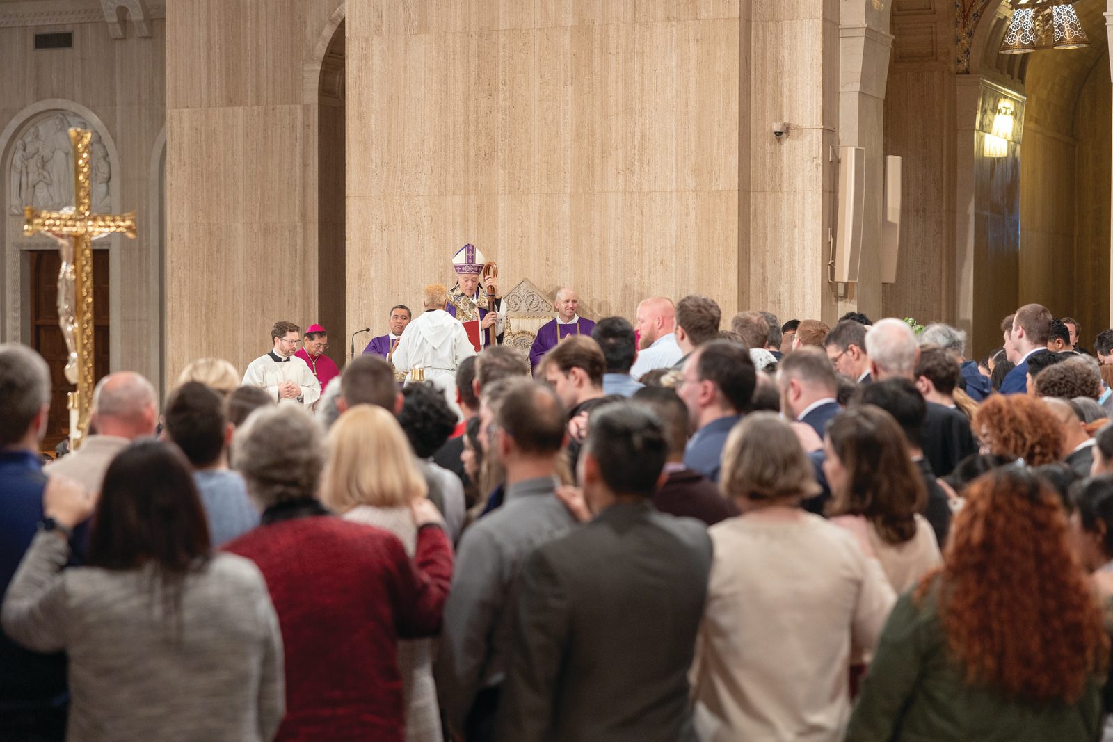 Participants gather in the sanctuary of the Basilica of the National Shrine of the Immaculate Conception during the March 16, 2025 Rite of Election and Call to Continuing Conversion. (Catholic Standard photo by Mihoko Owada)