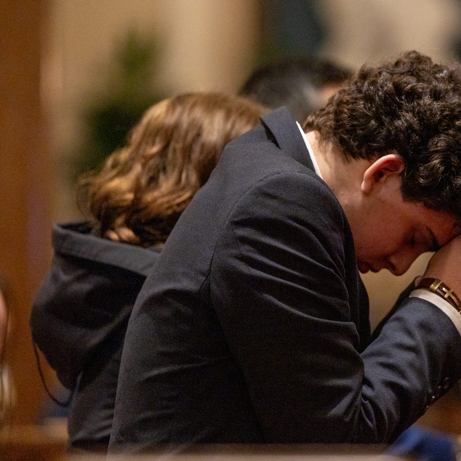 A man prays during the Mass of the Lord’s Supper celebrated by Cardinal Wilton Gregory on Holy Thursday, March 28, at the Cathedral of St. Matthew the Apostle in Washington, D.C. (Catholic Standard photo by Mihoko Owada)