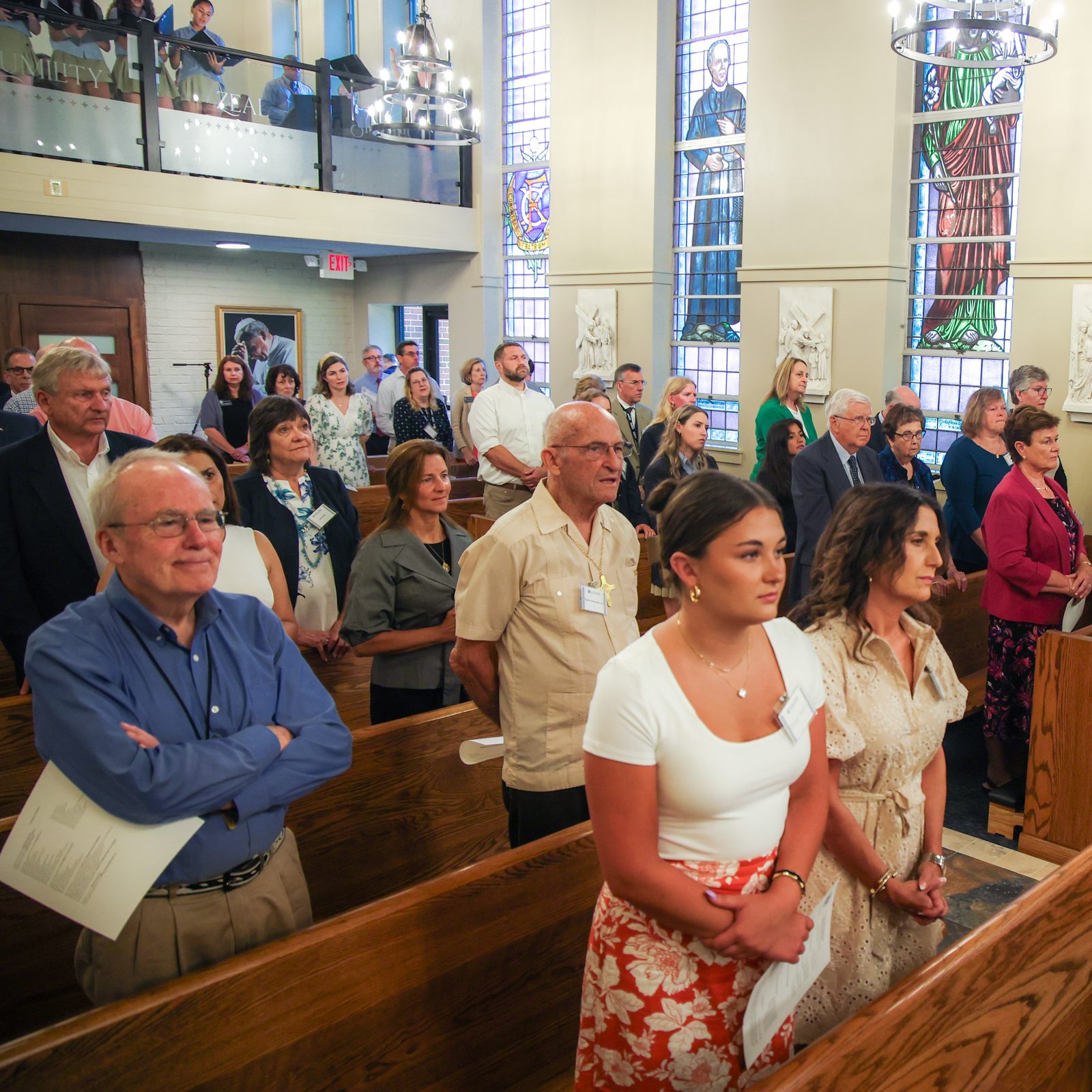 People attend a June 5, 2024 Mass at St. Mary’s Ryken High School in Leonardtown, where Washington Cardinal Wilton Gregory blessed the new altar at the school’s renovated Chapel of Charity. (Photo by HD Photography for St. Mary’s Ryken High School)