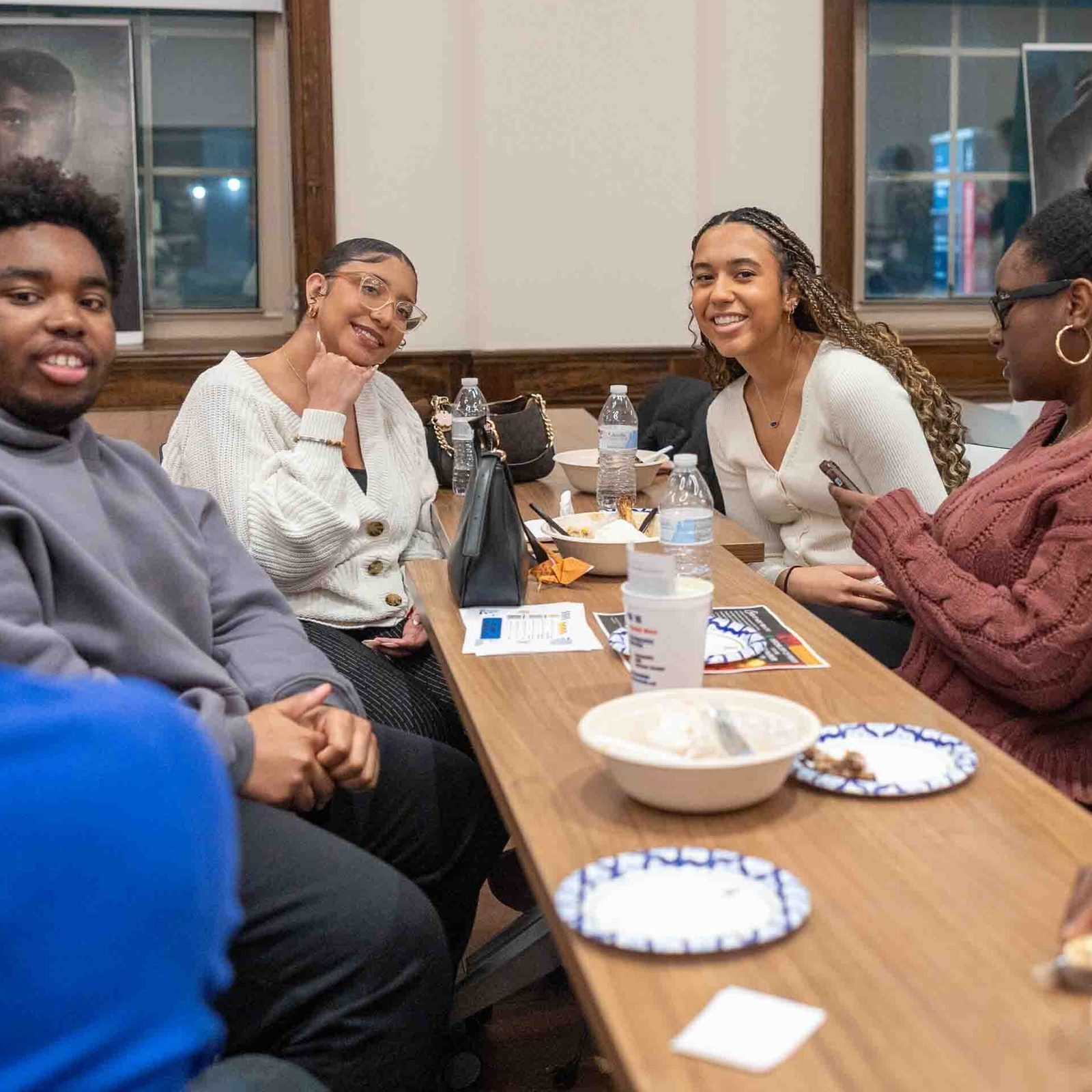 Students attend a reception following a Feb. 1 Mass celebrated at Howard University by Washington Cardinal Robert W. McElroy. (Catholic Standard photo by Mihoko Owada)