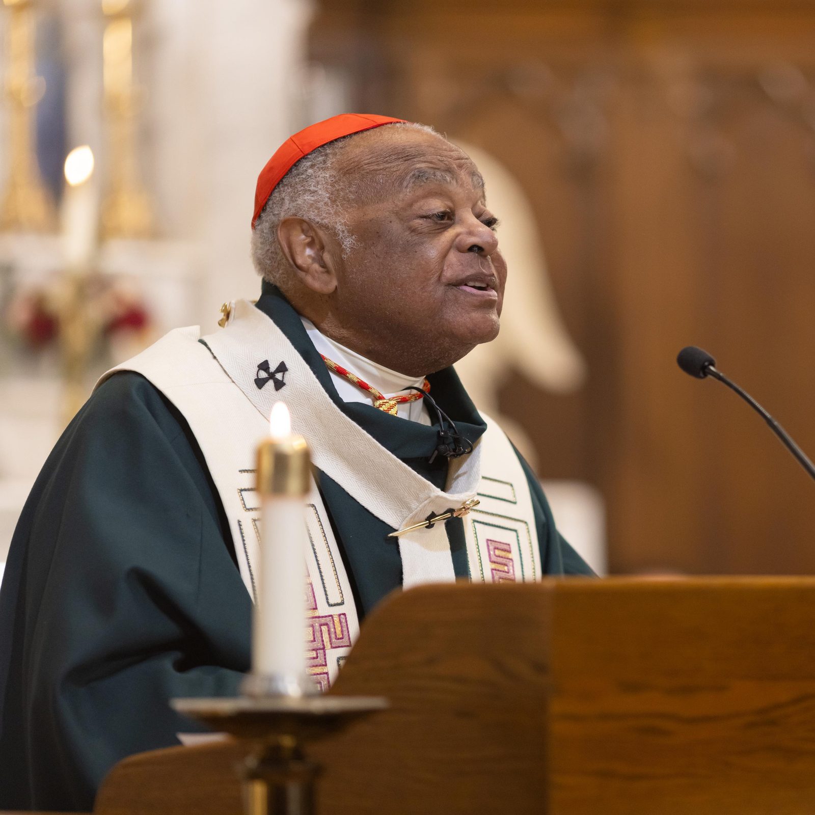 In the photos above and below, Cardinal Wilton Gregory gives his homily during a Mass on Nov. 3, 2024 marking the 160th anniversary of Immaculate Conception Parish in Washington, D.C. (Catholic Standard photos by Rachel Lincoln)